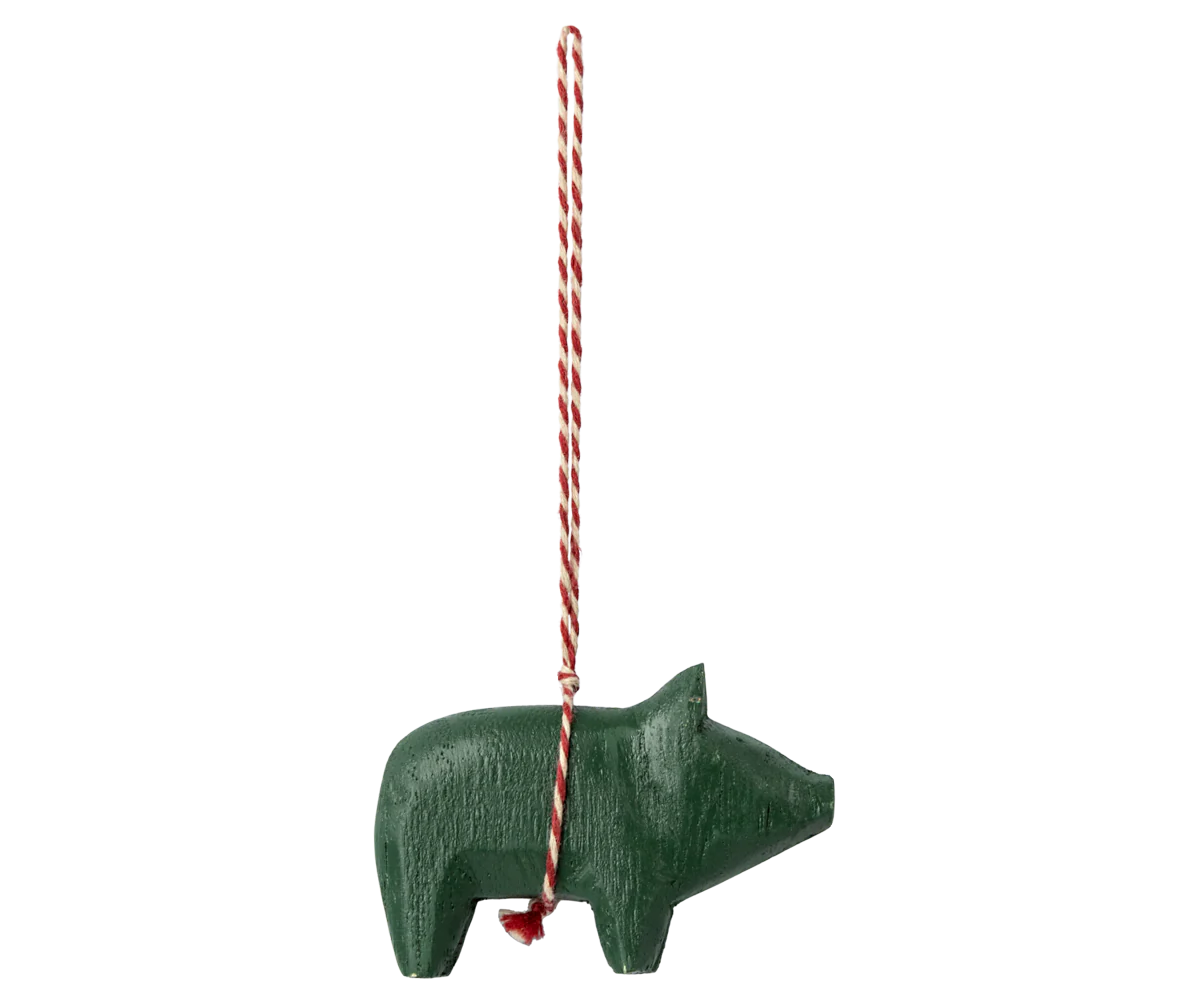 Maileg - Træ Ophæng Gris Mørk Grøn