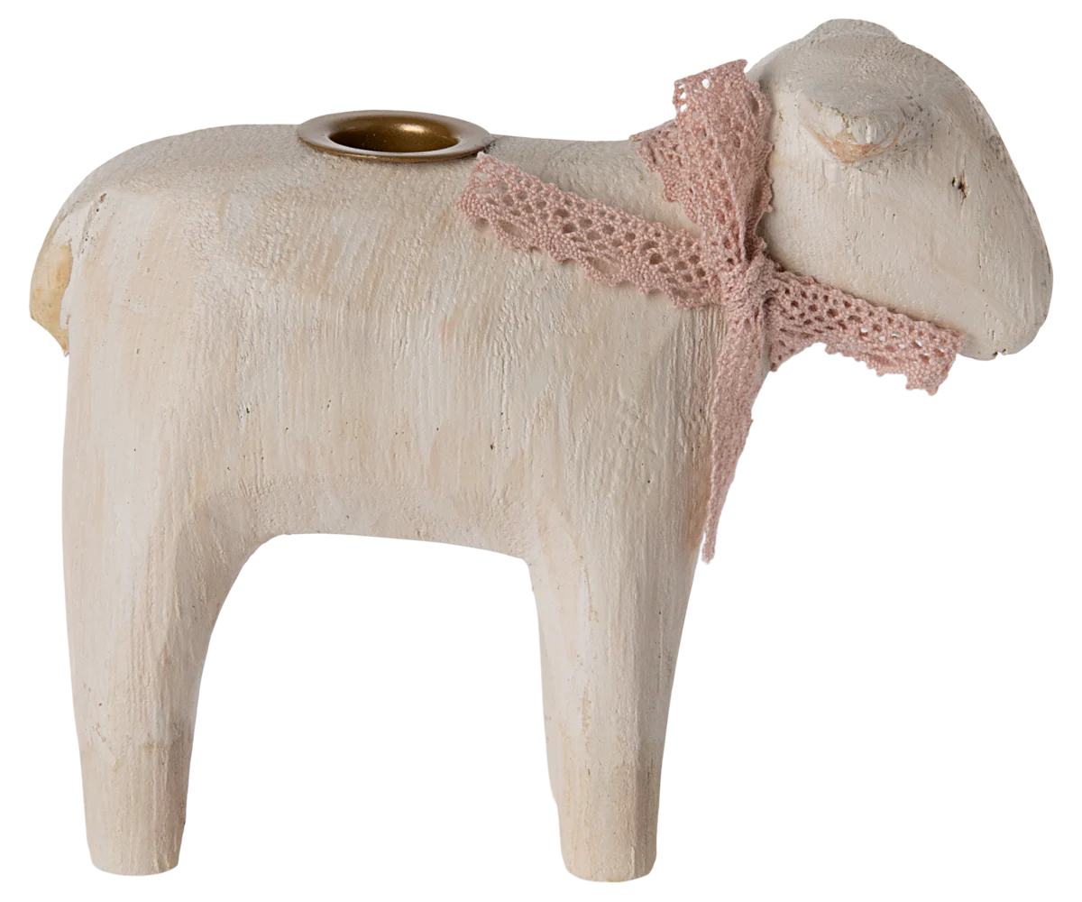 Maileg - Lysestage Lam Rosa