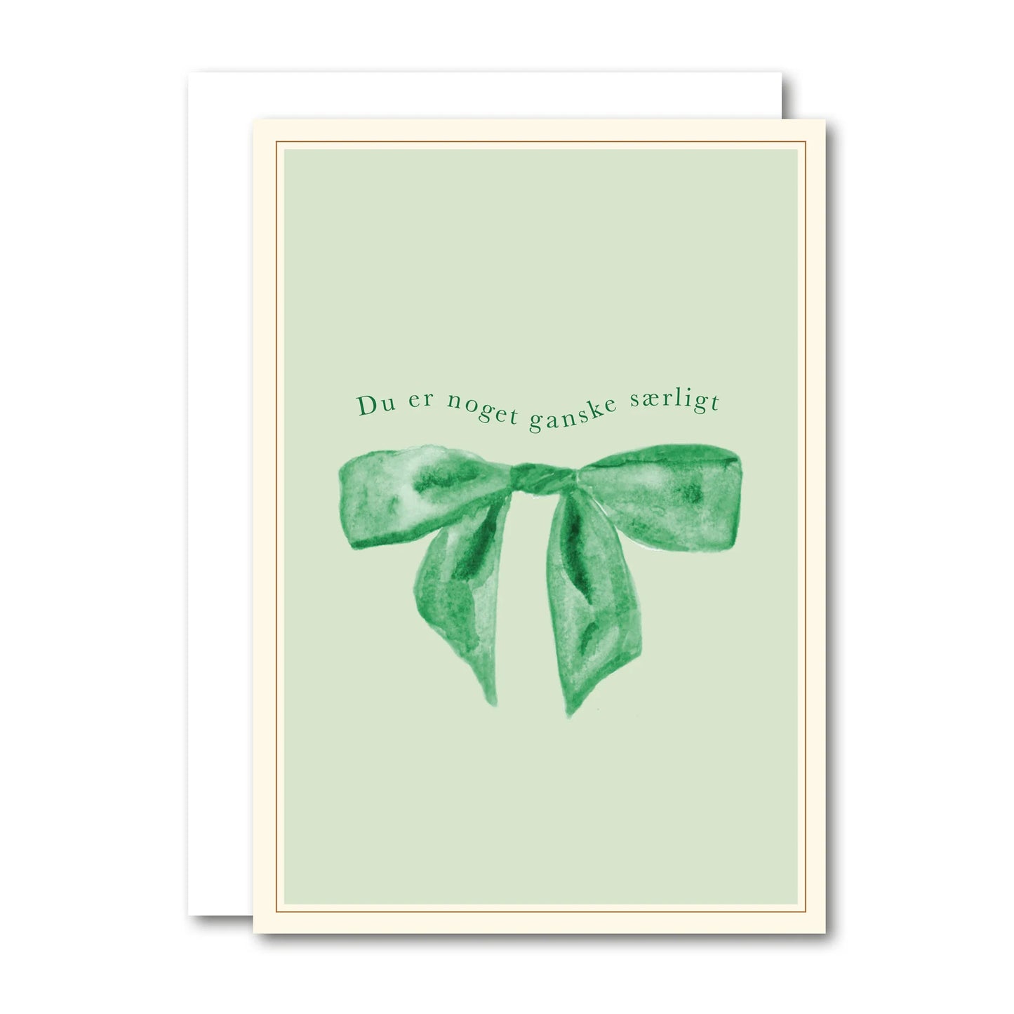 All By Voss - Lille Foldet Kort Green Bow