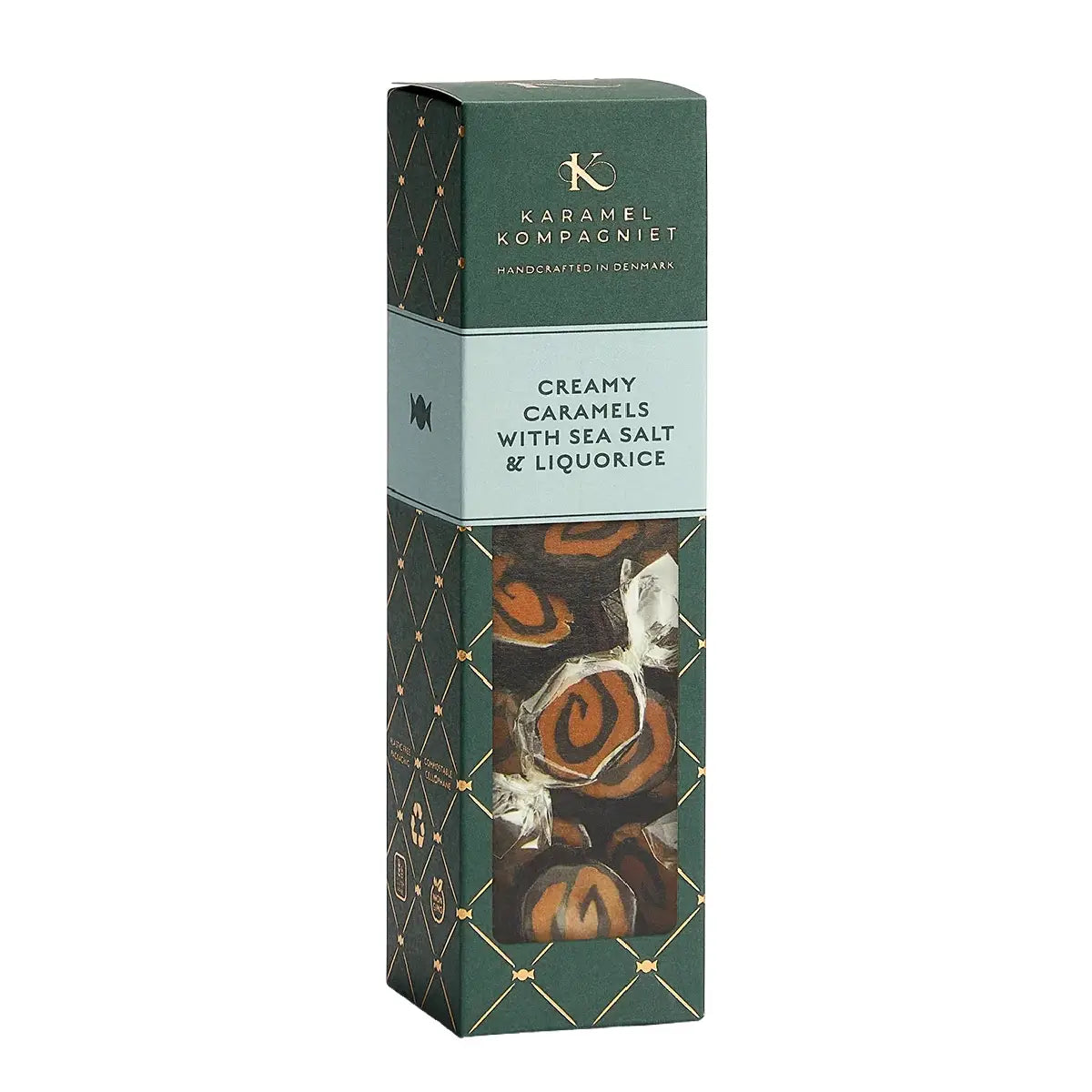 Karamel Kompagniet Creamy Caramels With Sea Salt & Liquorice i 138 g æske