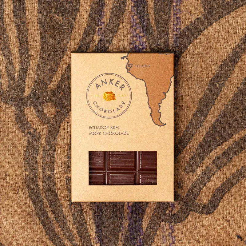 100 g plade Ecuador 80 % mørk chokolade økologisk – Anker Chokolade
