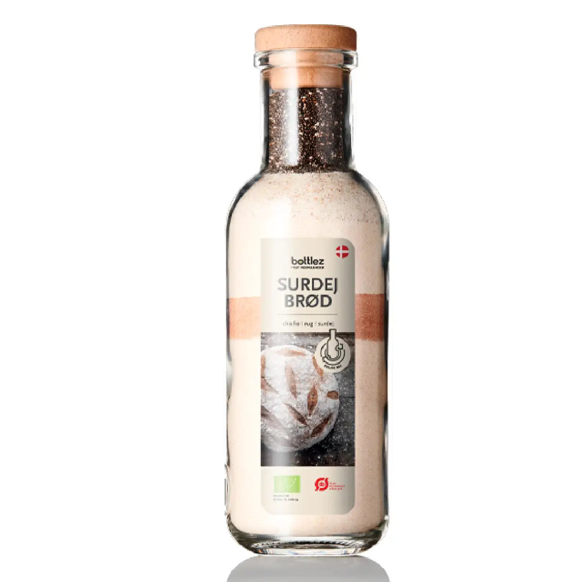 bottlez Surdej Brød, brødblanding med hvedemel, tomatpulver, chiafrø, rugmel og surdej i 1 L glas, 720 g