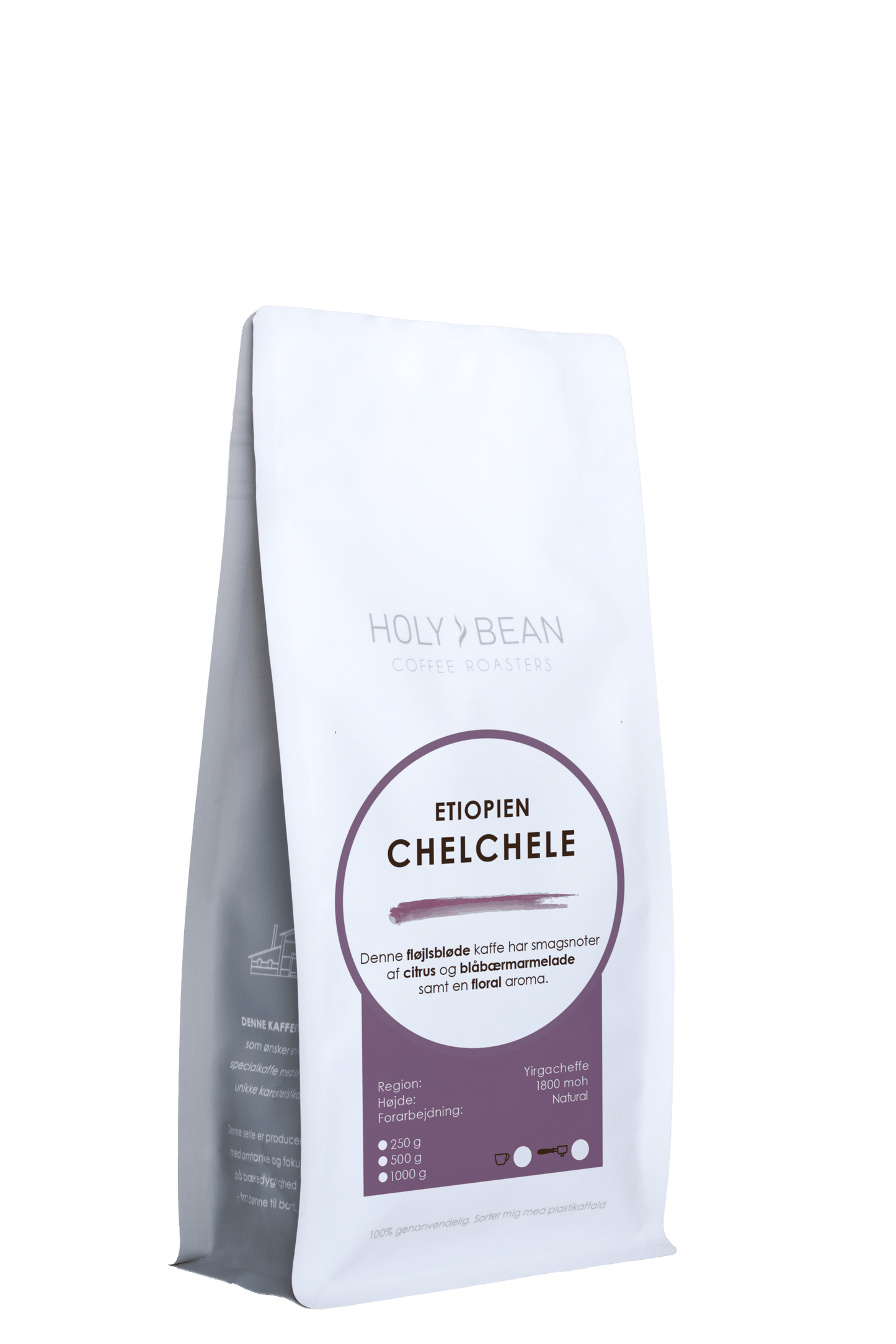 Holy Bean Etiopien Chelchele filterkaffe fra Yirgacheffe med bær og blåbærmarmelade i 250 g pose