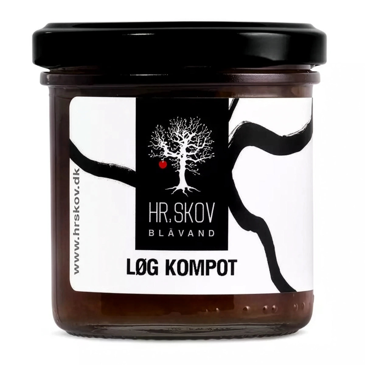 Glas med Hr. Skov løgkompot – sød-syrlig kompot med løg og balsamico, 150 g, velegnet til ostebord, tapas, burger og sandwich