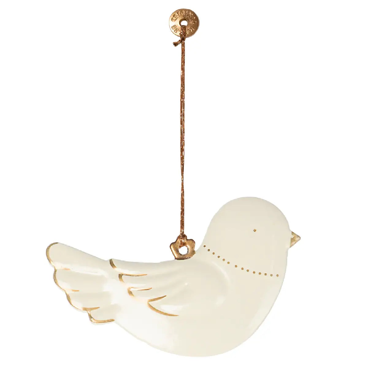 Maileg - Metalophæng Fugl Off White/Guld (7,5 cm) FORVENTET LEV. 01.09.26