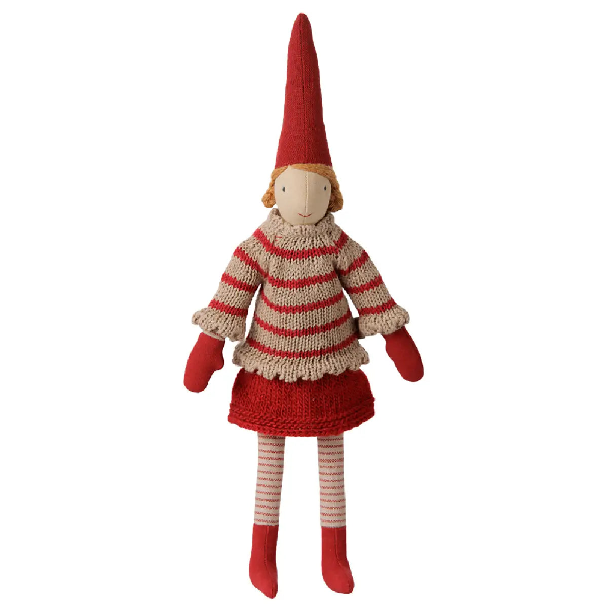 Maileg Pixy Str. 2 pige med stribet strikket sweater