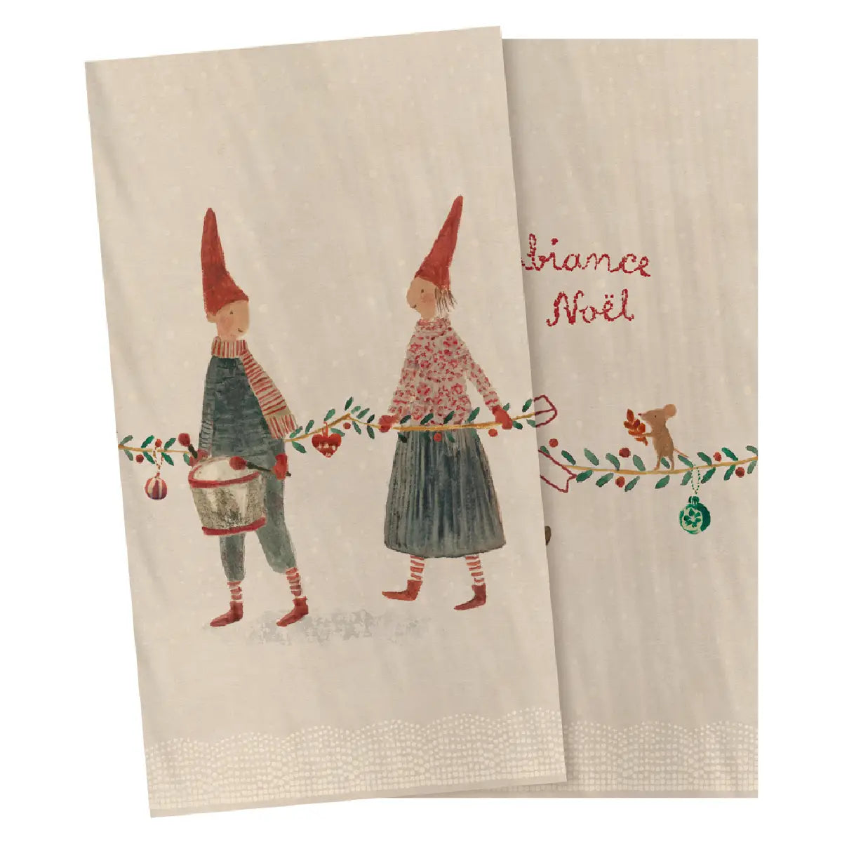 Maileg Serviet Stor Pixy Parade 20 stk. med julemotiver