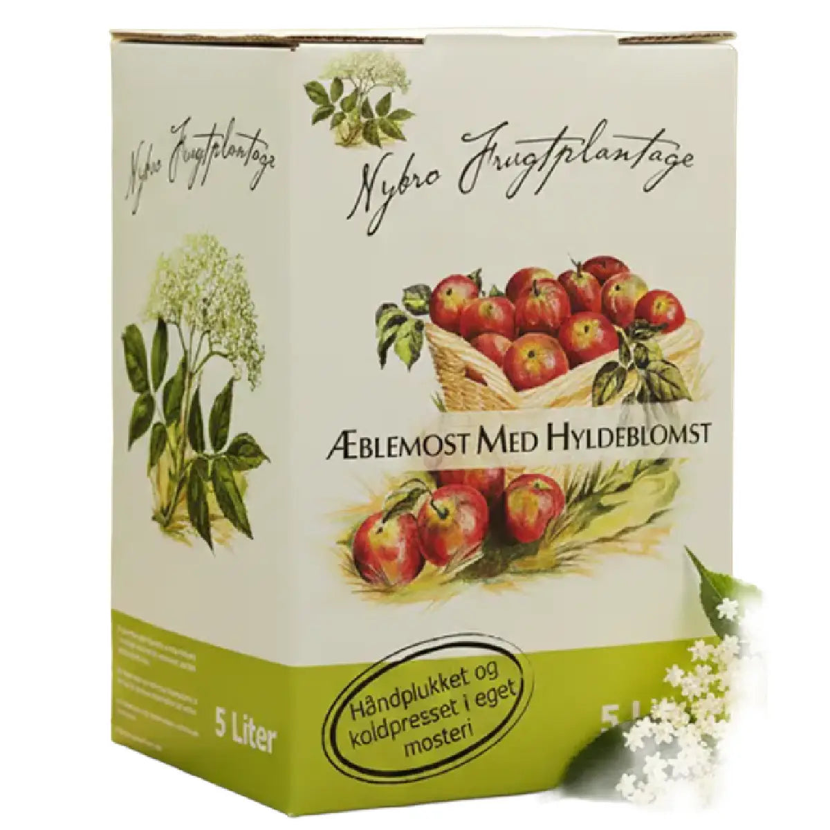 Nybro Frugt æblemost med hyldeblomst 5 l bag-in-box