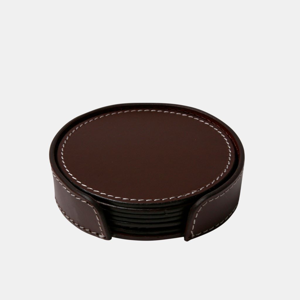 Ørskov - Rund Glasbrik I Læder Chokolade