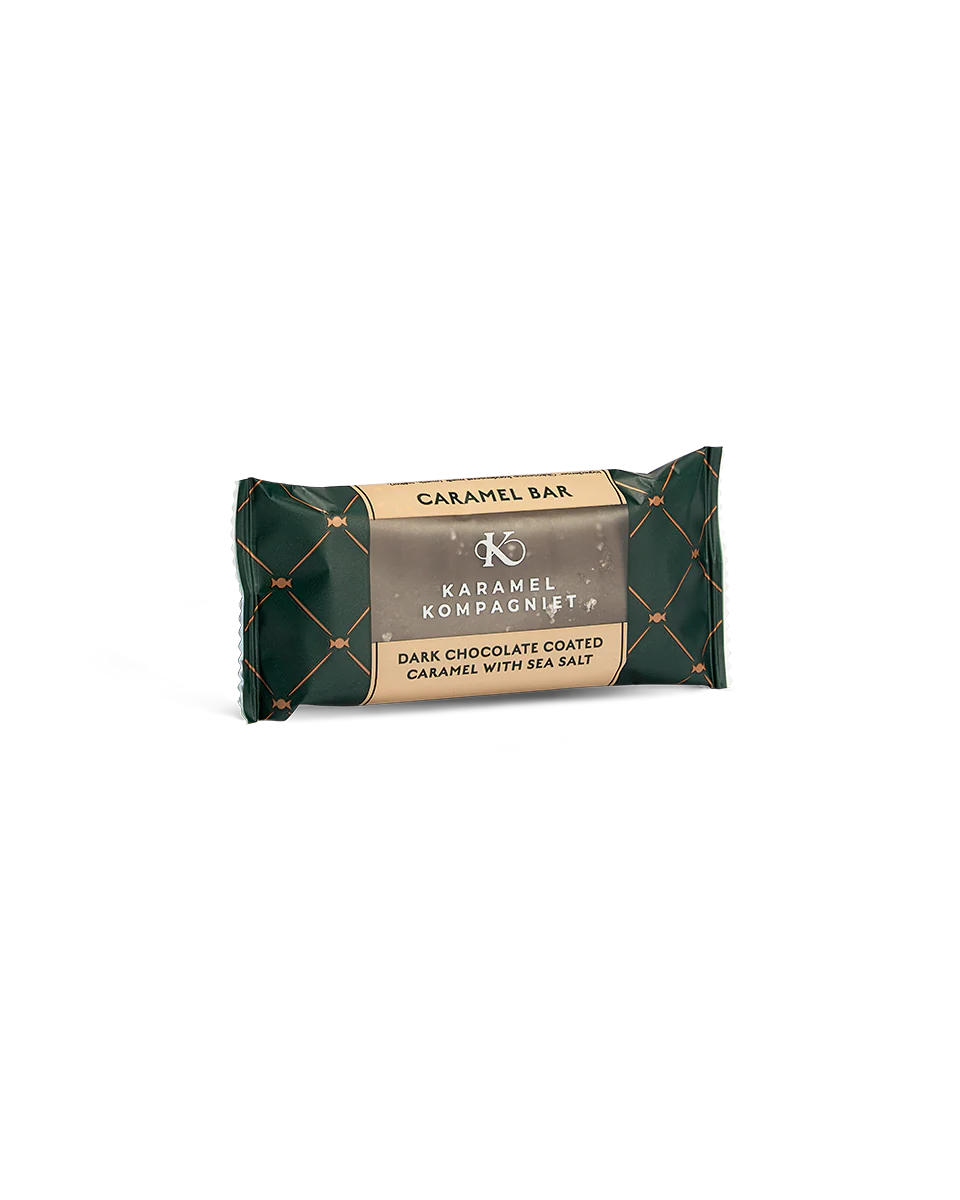 Karamel Kompagniet Karamel Bar Fløde og Salt i mørk chokolade 50 g