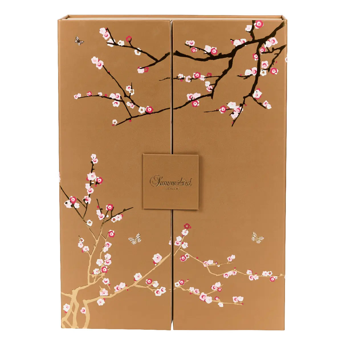 Summerbird Édition Noël julekalender med 48 stk. økologisk chokolade, 2 stykker bag hver låge, elegant gylden chokoladejulekalender, 565 g