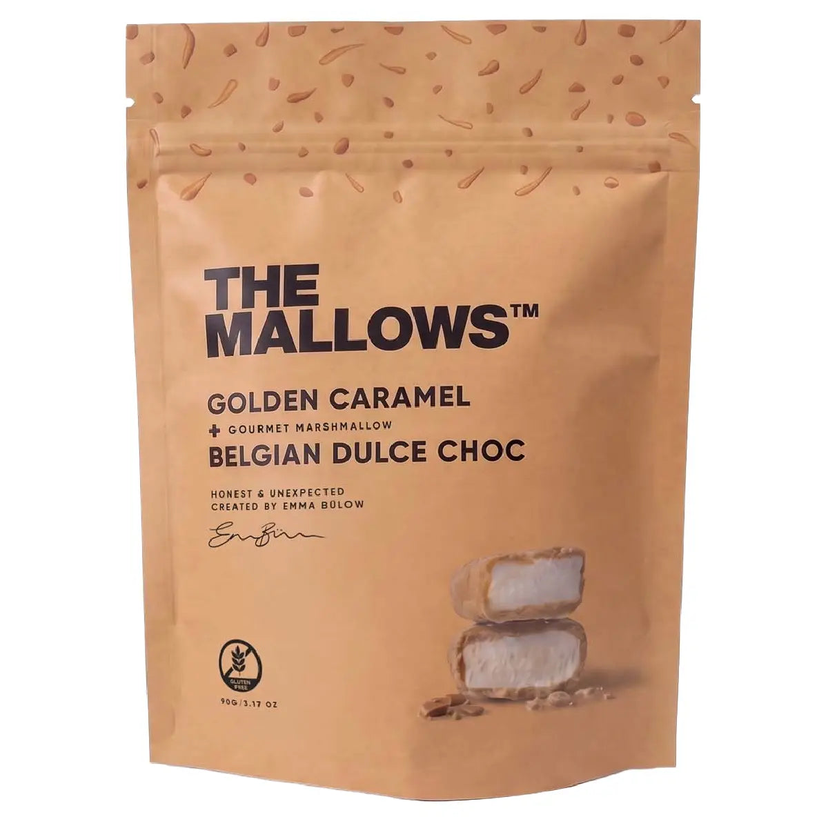 The Mallows Golden Caramel skumfiduser med dulce chokolade, karamel og Maldon havsalt 90 g