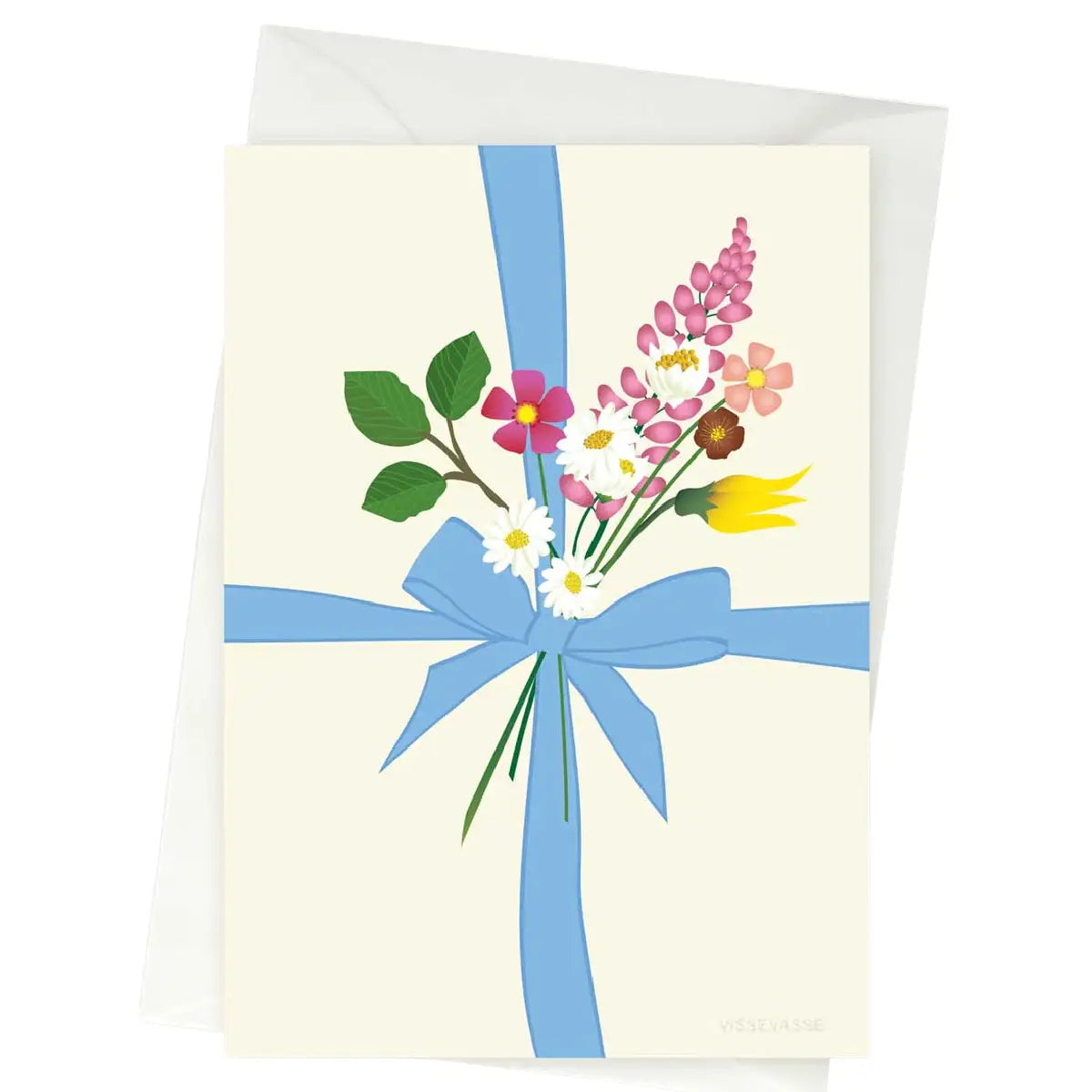 ViSSEVASSE GIFT White Wrapping kort A6 med gaveillustration og kuvert
