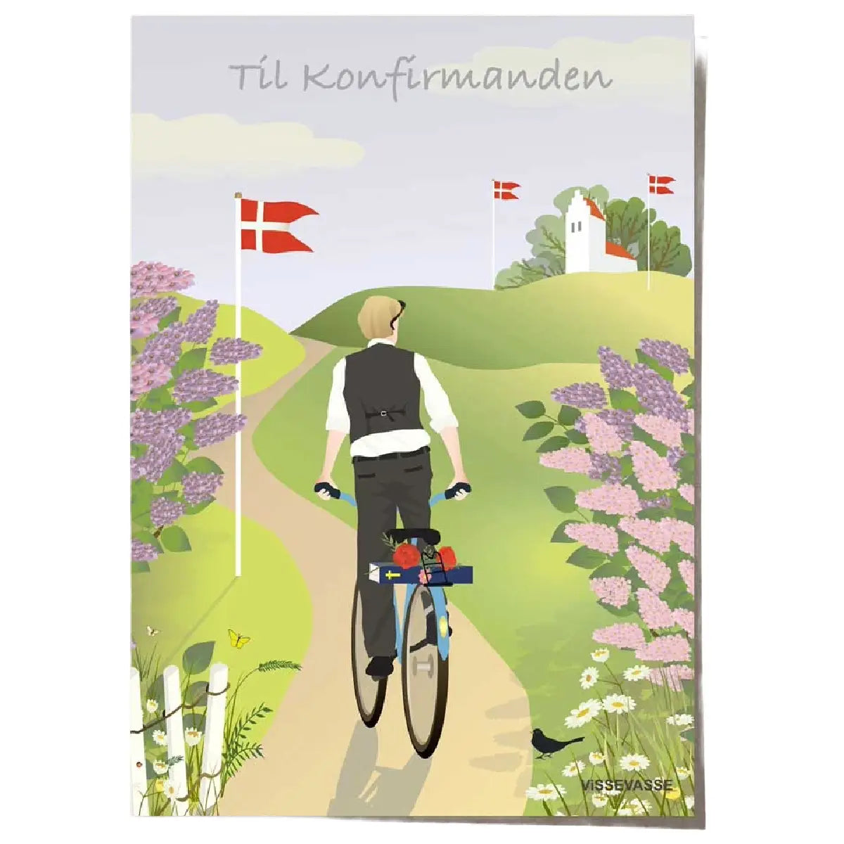 ViSSEVASSE Til konfirmanden drengen minikort i A7-format