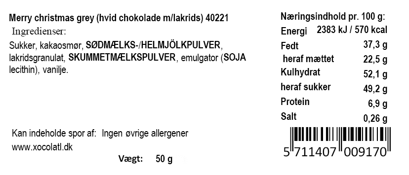 Xocolatl - Merry Christmas Grey