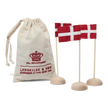 Langkilde & Søn Mini Bordflag, 3 små bordflag med syede Dannebrogsflag i ægte flagdug
