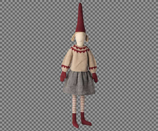 Maileg - Nisse Str. 6 Pige Nederdel Og Strikket Sweater