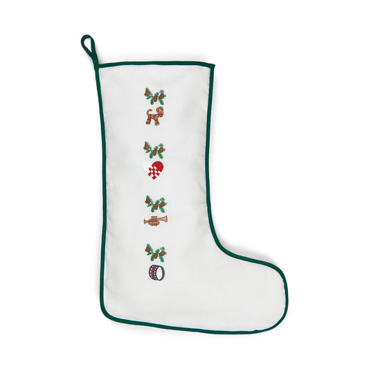 Langkilde & Søn Julesok Pakkekalender med broderede julemotiver, 50 cm
