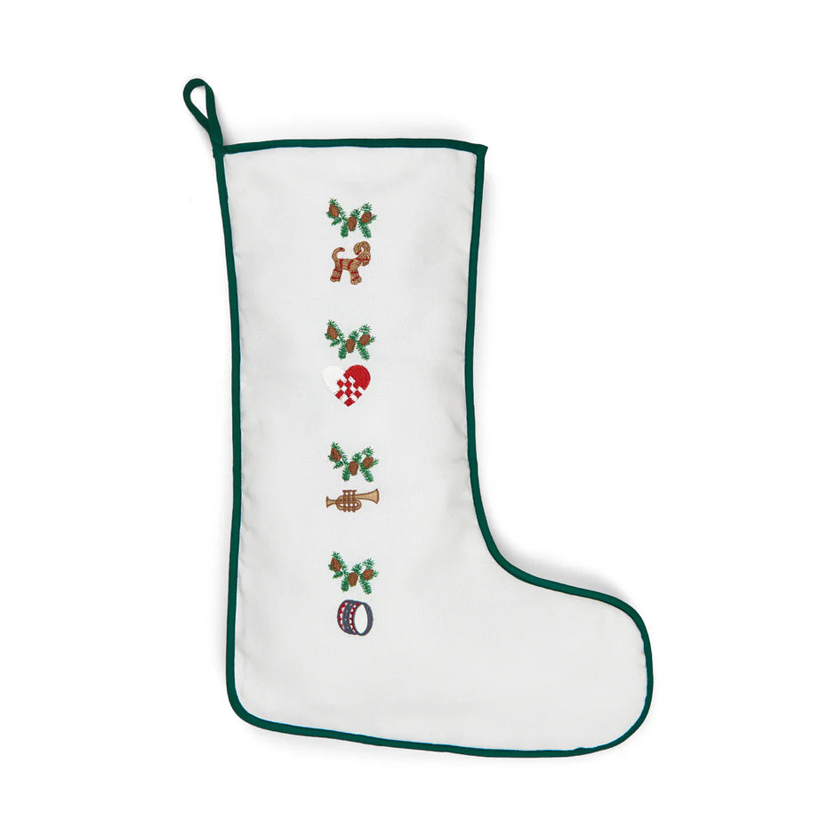Langkilde & Søn Julesok Pakkekalender med broderede julemotiver, 50 cm