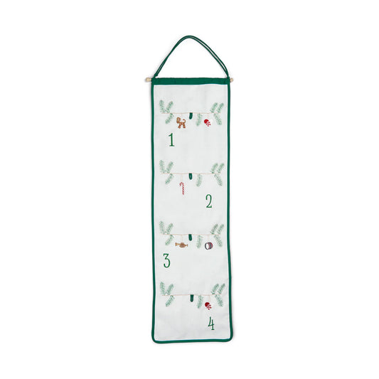Langkilde & Søn Adventskalender Pakkekalender med broderede julemotiver, 30 x 100 cm
