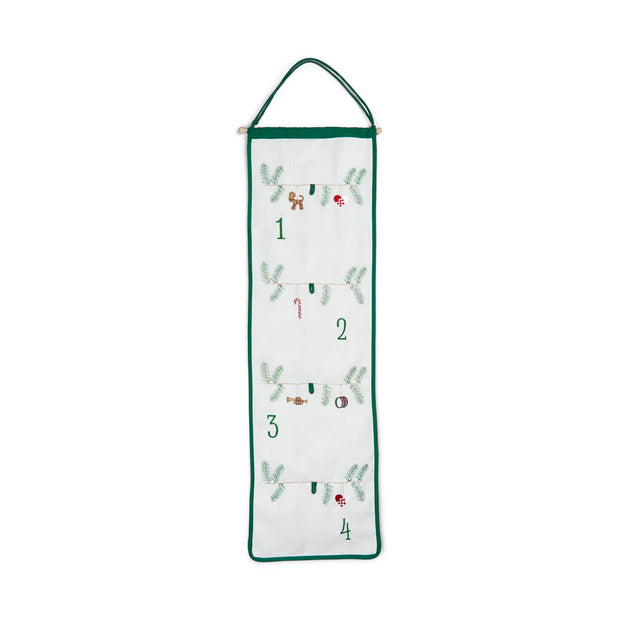 Langkilde & Søn Adventskalender Pakkekalender med broderede julemotiver, 30 x 100 cm