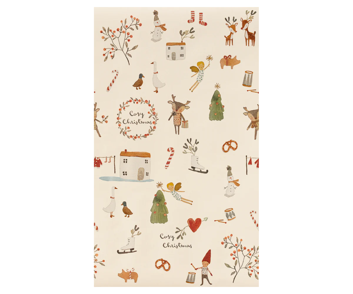 Maileg - Gavepapir Cosy Christmas 10 m - Off White