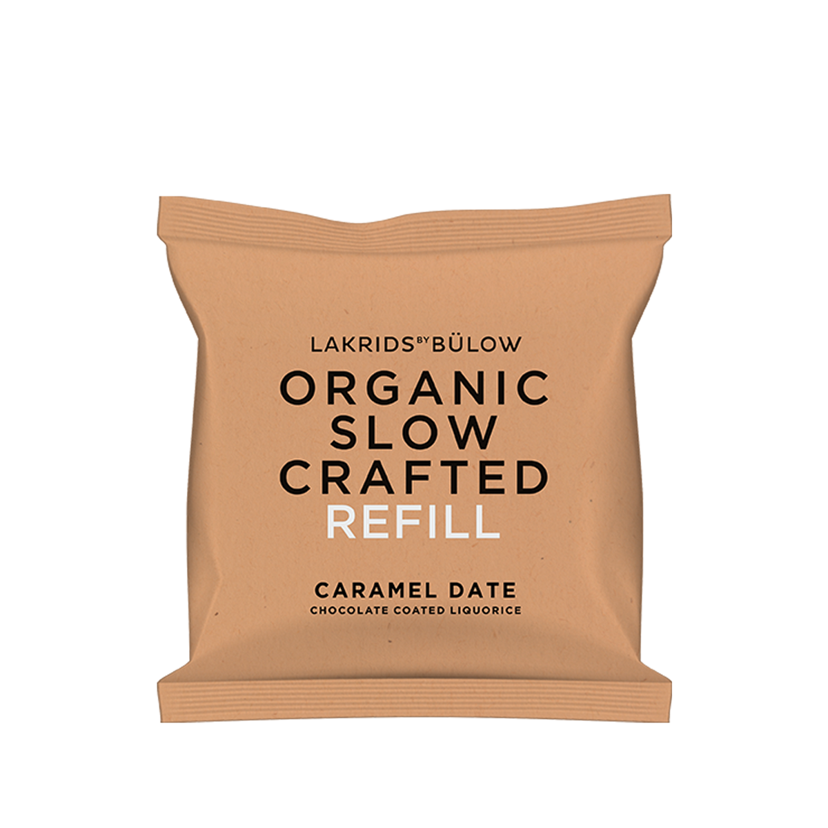 Lakrids by Bülow CARAMEL DATE REFILL 265 g med økologisk Slow Crafted lakrids, daddel, dulcechokolade, karamel og Maldonsalt
