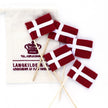 Langkilde & Søn Lagkageflag af stof, syet Dannebrogsflag på bambuspind