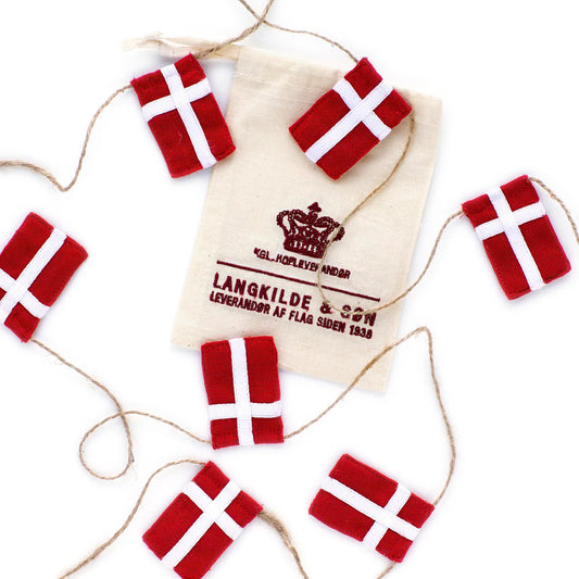 Langkilde & Søn lille flagranke med 10 Dannebrogsflag 320 cm
