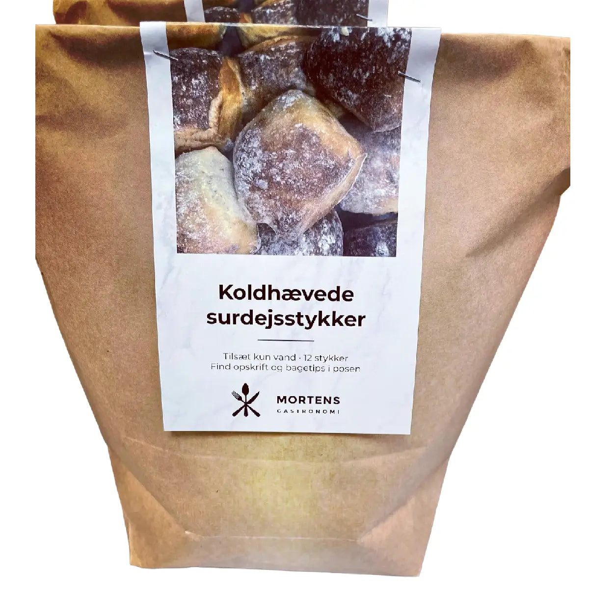 Mortens Gastronomi koldhævede surdejsstykker 670 g – melblanding med durummel og manitoba hvedemel, tilsat tørret surdej til sprøde, luftige surdejsboller hjemmebagt