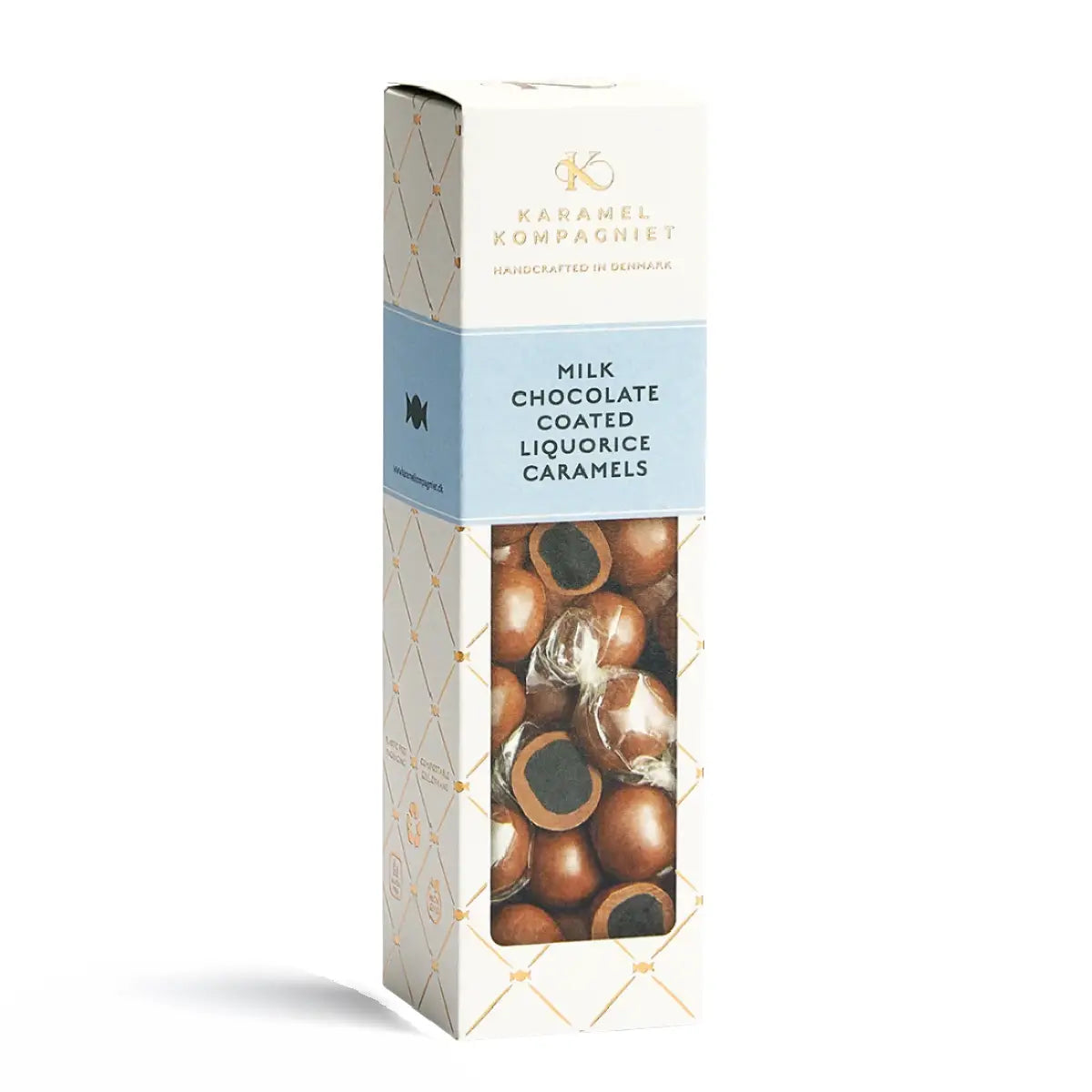 Karamel Kompagniet Milk Chocolate Coated Caramels With Liquorice i 109 g æske