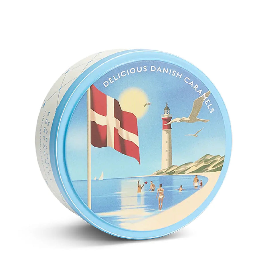 Karamel Kompagniet Summertime dåse med flødekarameller med sydesalt 99 g
