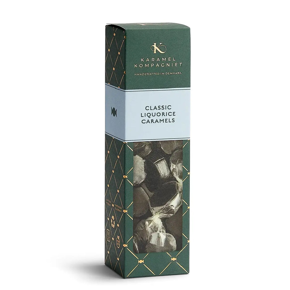 Karamel Kompagniet Classic Liquorice Caramels med lakridskarameller i 138 g æske