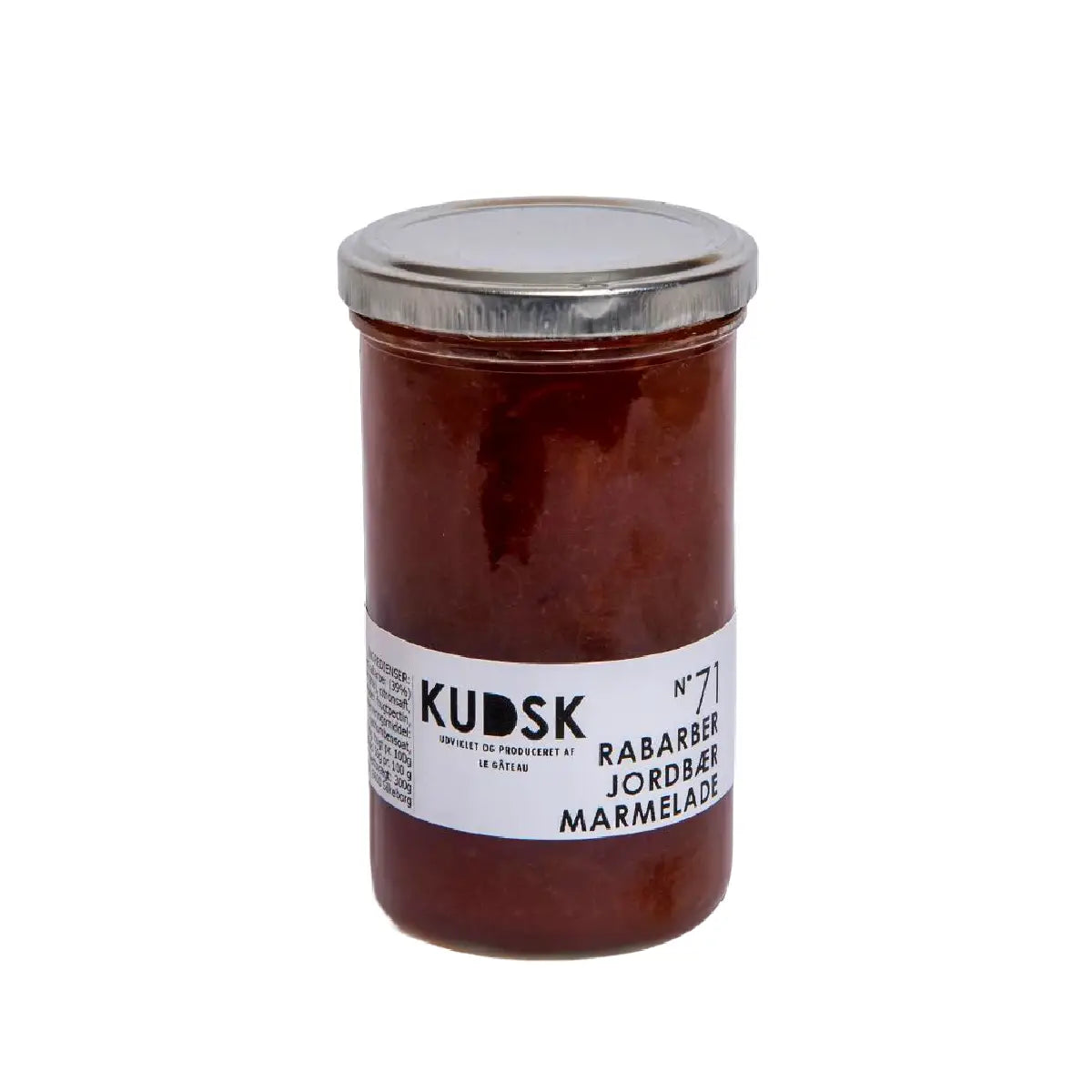 KUDSK Nr.71 Rabarber Jordbær Marmelade med rabarber, jordbær og citron, 300 g