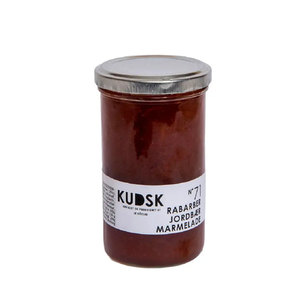 KUDSK Nr.71 Rabarber Jordbær Marmelade med rabarber, jordbær og citron, 300 g