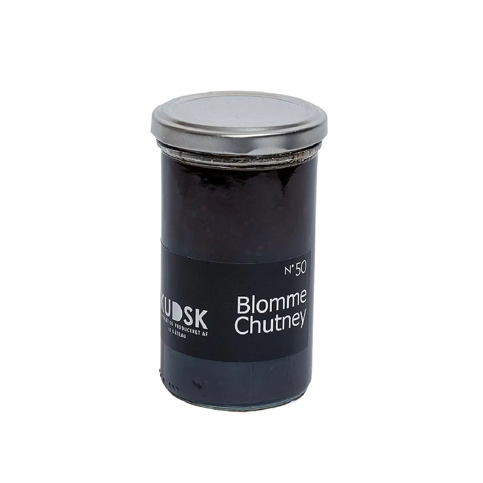 KUDSK Nr.50 Blomme Chutney med Opal-blommer, balsamico, sennepsfrø og chili, 300 g