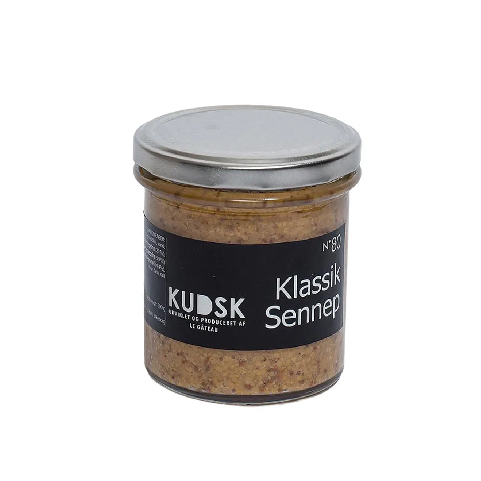 KUDSK Nr.80 Klassisk Sennep med gule og brune sennepsfrø, 300 g