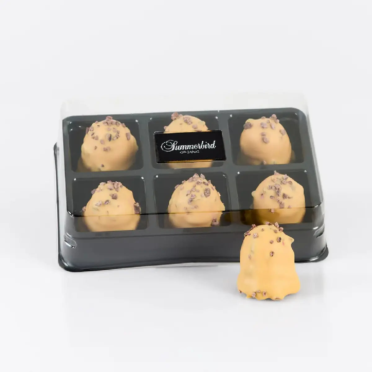 Summerbird Mini Summer Caramel Flødeboller med marcipan, karamel, hvid chokolade og Amber-chokolade, 120 g