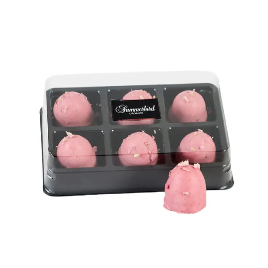 Summerbird Mini Summer Flødeboller med marcipan, bær, hvid chokolade og Amber-chokolade, 120 g