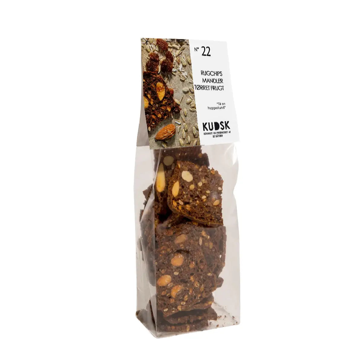 KUDSK Nr.22 Rugchips med mandler og tørret frugt, 100 g