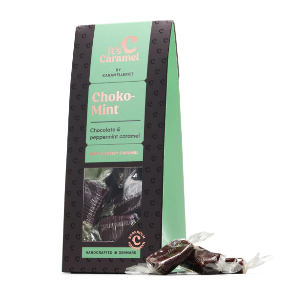 Karamelleriet Choko-mintkarameller med chokolade og pebermynte i 90 g pose