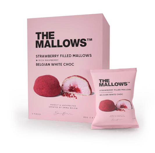 The Mallows - Fyldte Jordbær Skumfiduser Med Hvid Chokolade