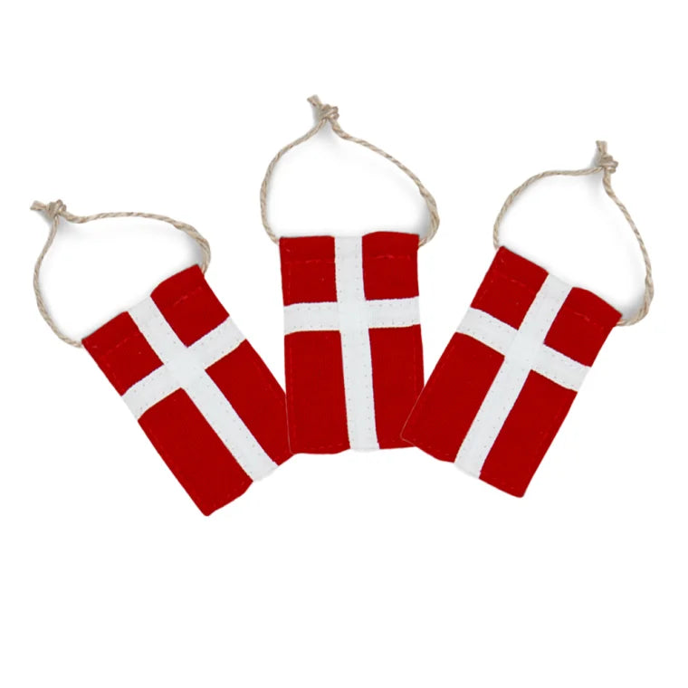 Langkilde & Søn Store Pynteflag, 3 store syede Dannebrogsflag i ægte flagdug