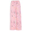 Hunkøn Zoe Trousers i Pink Sea Creatures Art Print med vide ben og elastik i taljen