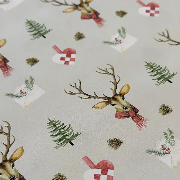 All by Voss gavepapir Deer med dekorativt akvarelmotiv, 5 m × 57 cm