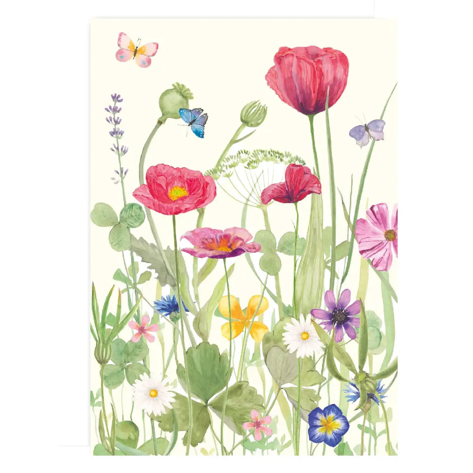 All By Voss Lille Foldet Kort Wild Flowers A7 med blomstermotiv
