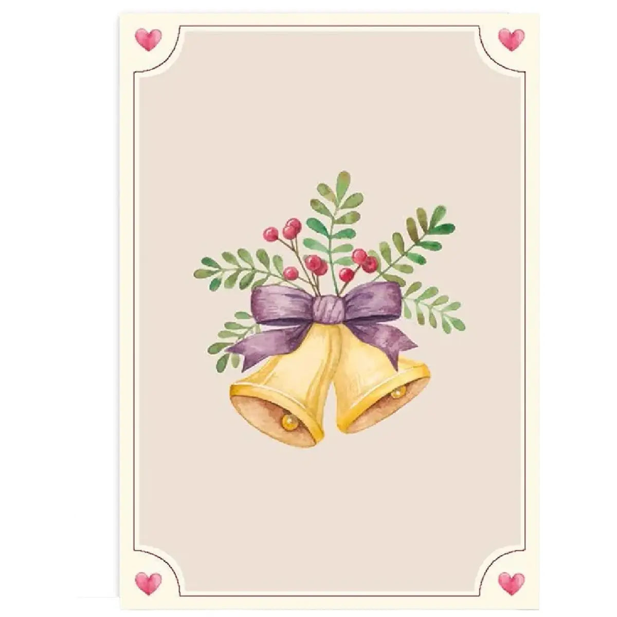 All by Voss Seasons Bells lille foldet julekort med motiv af klassiske juleklokker