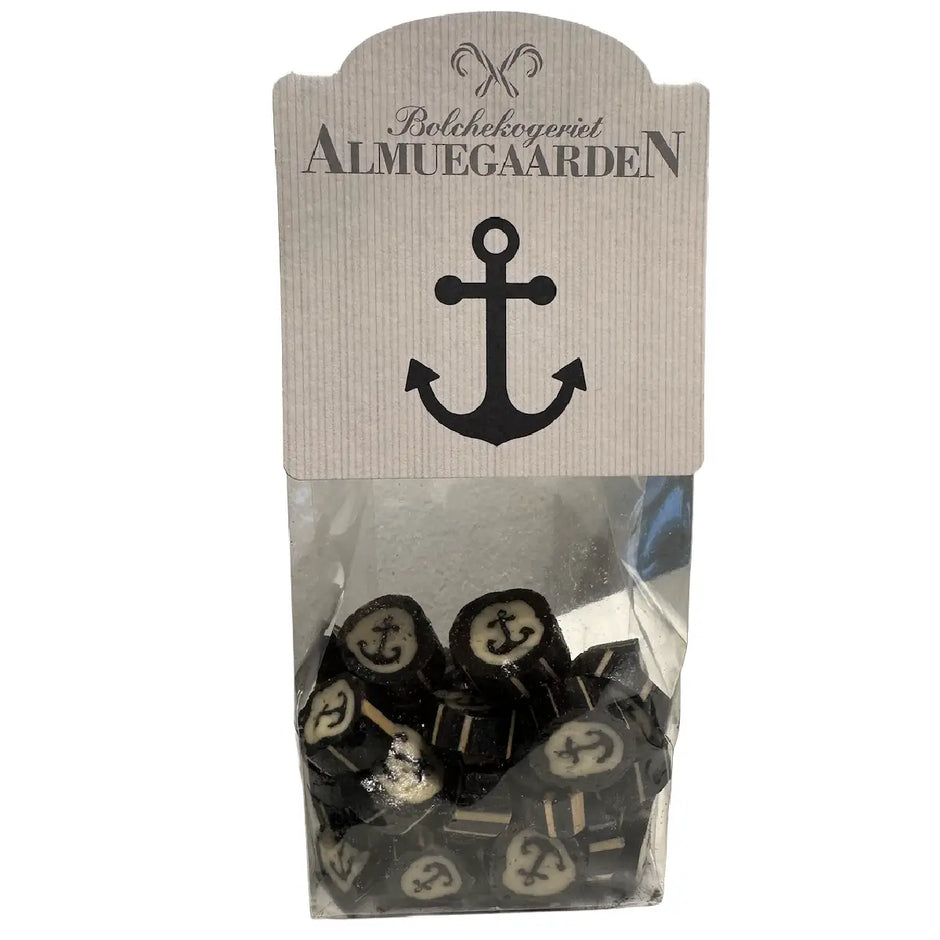 Almuegaarden bolcher med lakrids og karamel 110 g håndlavet i Danmark