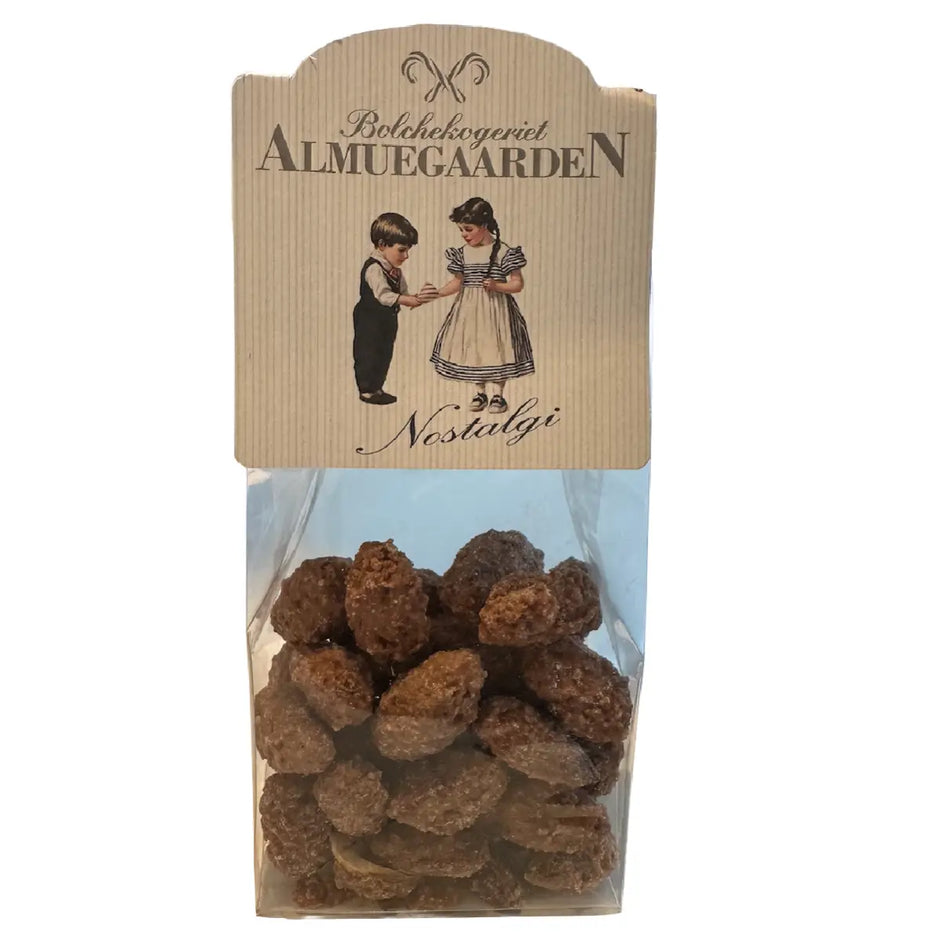 Almuegaarden Brændte Mandler 100 g med sukker, kakao, vanilje og kanel