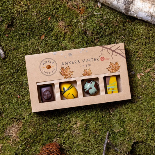 Ankers Vinter økologiske chokoladesæske fra Anker Chokolade – vinterkollektion